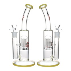 11.8" Chill Glass Bent Neck W/ Tree Perc Water Pipe - Yellow [JLC107]